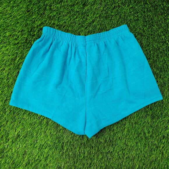 Vintage 80s MOD Gym Shorts Womens Large Blue White Trim USA - Picture 2 of 12